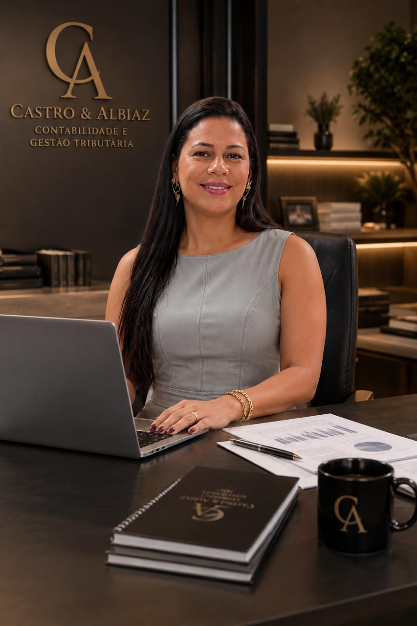 Liana Castro em seu escritório especializado em auditoria fiscal e gestão tributária